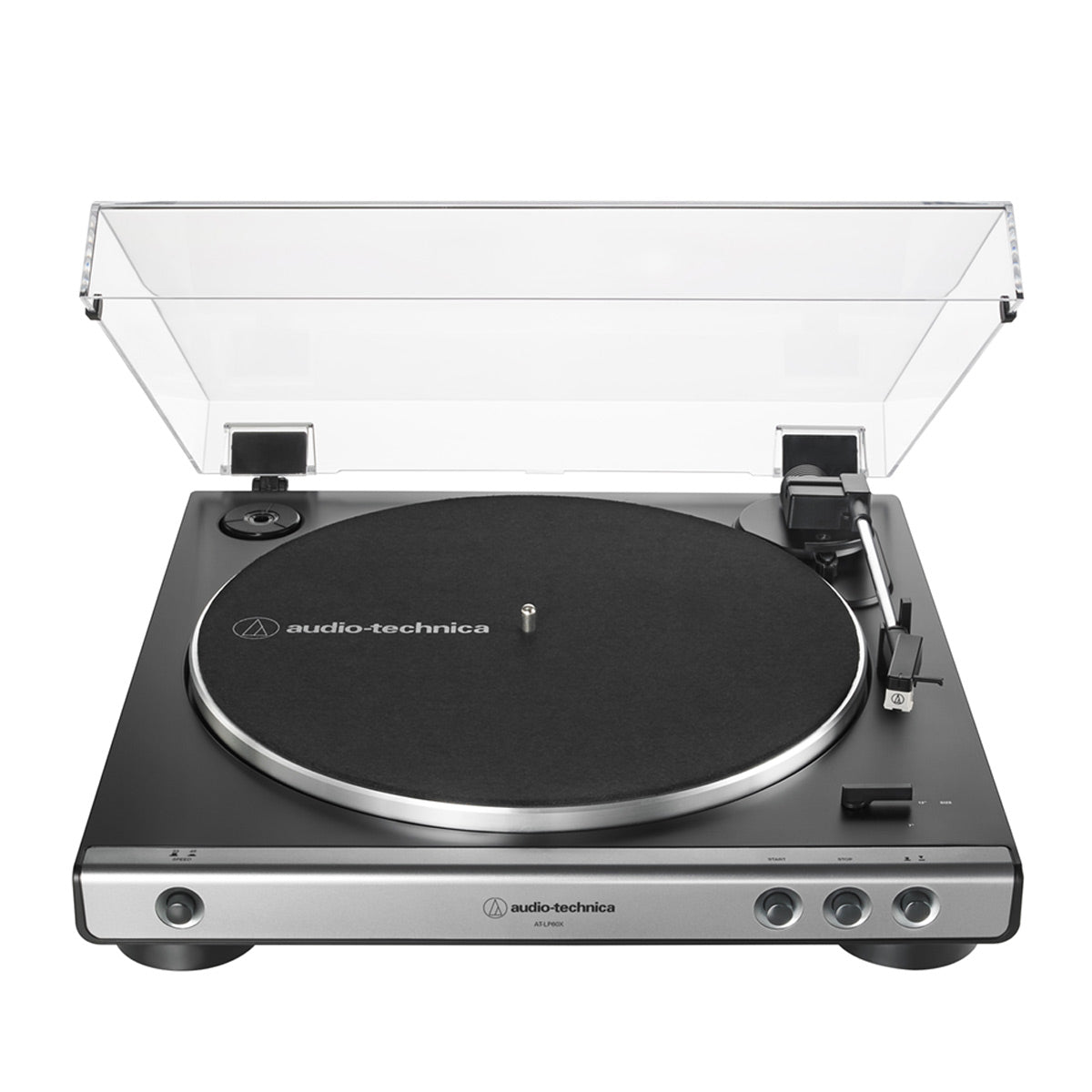 Audioengine A2+ Wireless Speaker System (Black) with Audio-Technica AT-LP60X-GM Fully Automatic Belt-Drive Stereo Turntable (Gunmetal/Black)